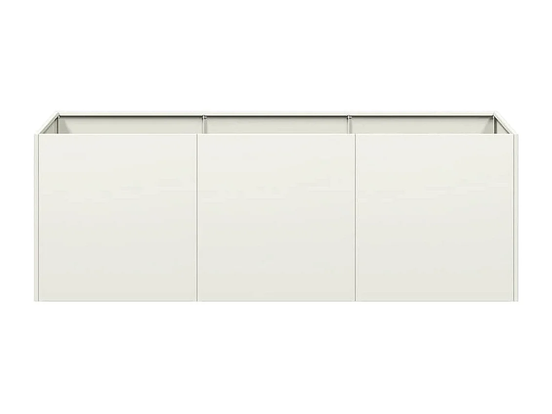 Jardinière blanc 120x40x40 cm acier laminé à froid