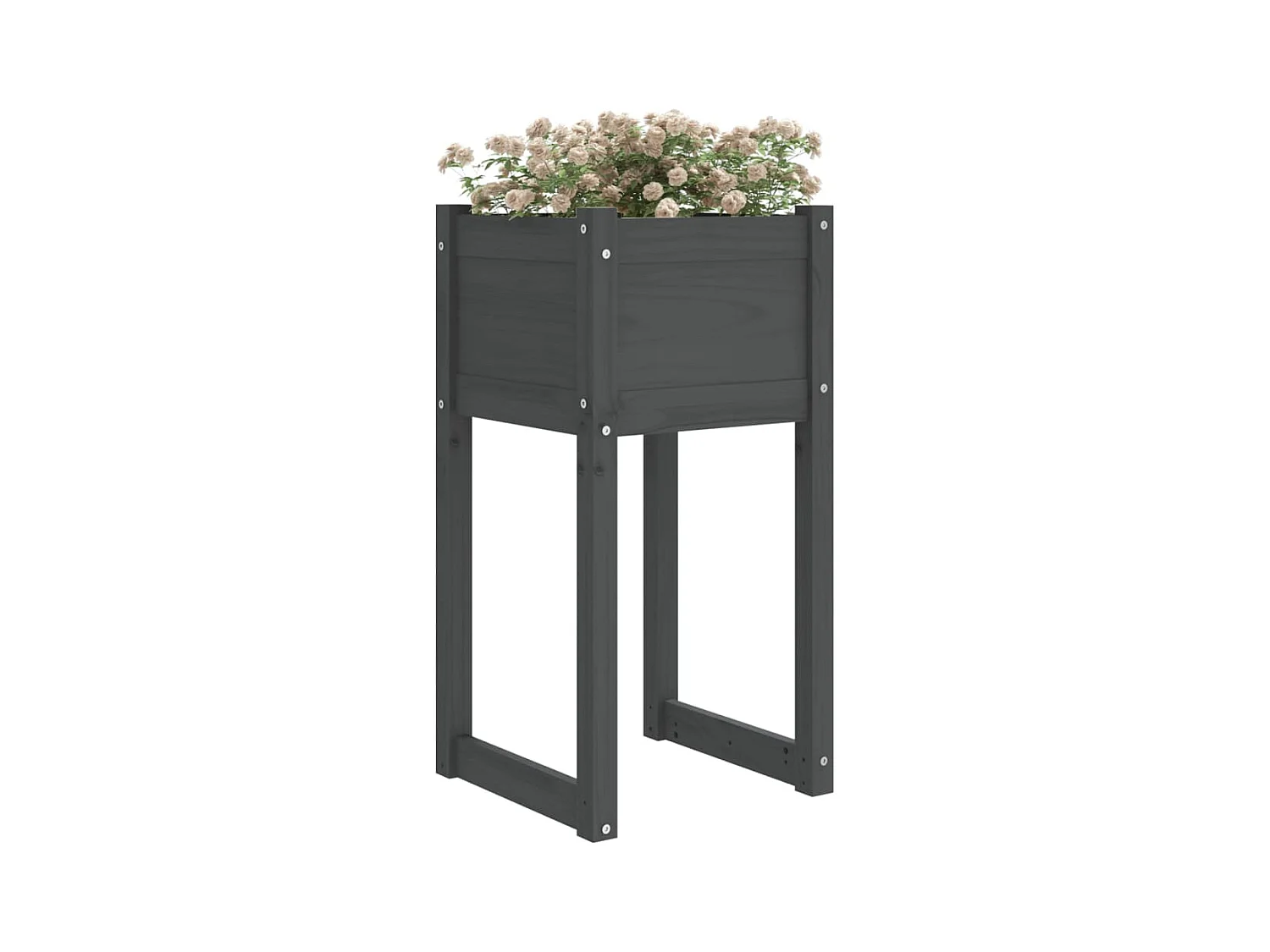 Jardinières 2 pcs Gris 40x40x81 cm Bois massif de pin