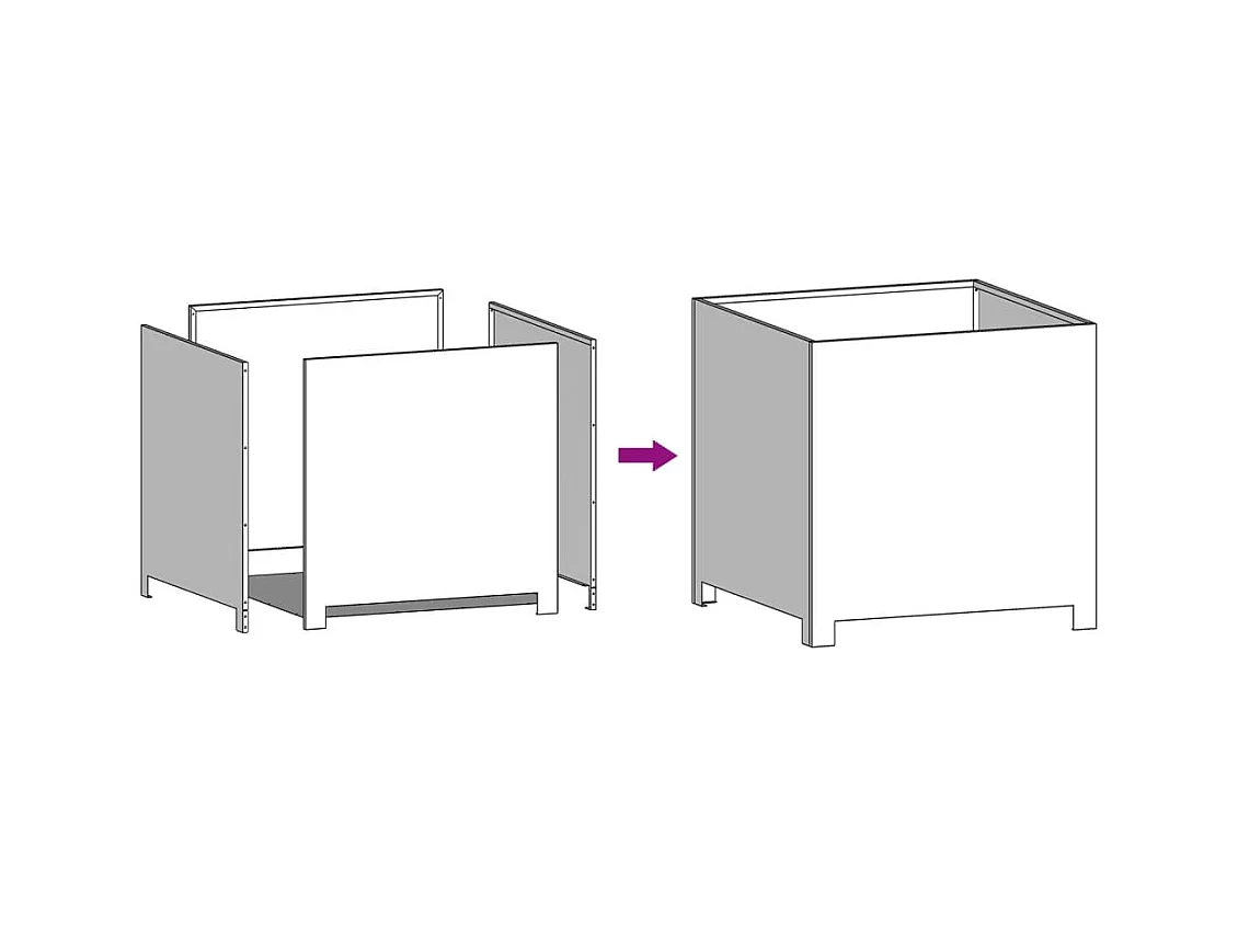 Fioriera 50x50x50 cm in acciaio zincato