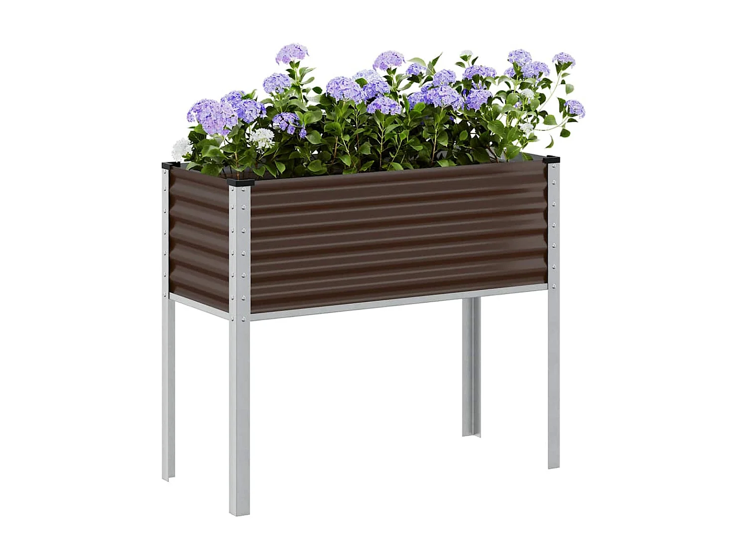 Jardinière marron 100x41x90 cm acier