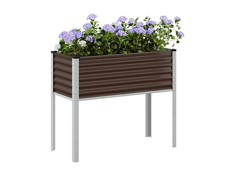 Jardinière marron 100x41x90 cm acier