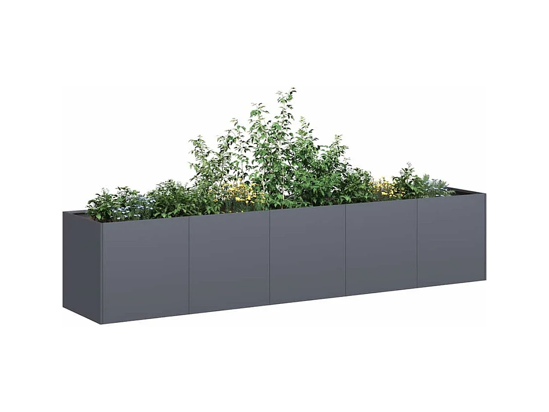 Jardinière anthracite 200x40x40 cm acier laminé à froid