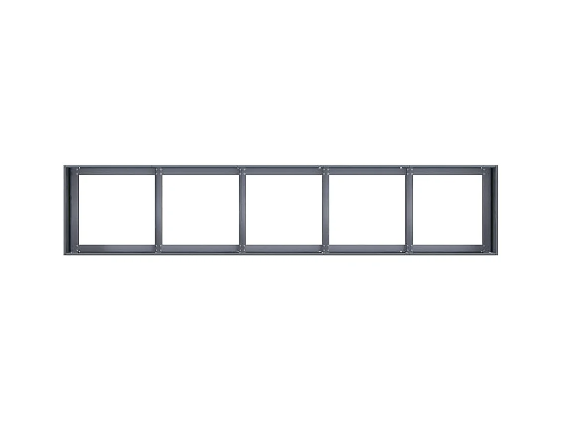 Jardinière anthracite 200x40x40 cm acier laminé à froid