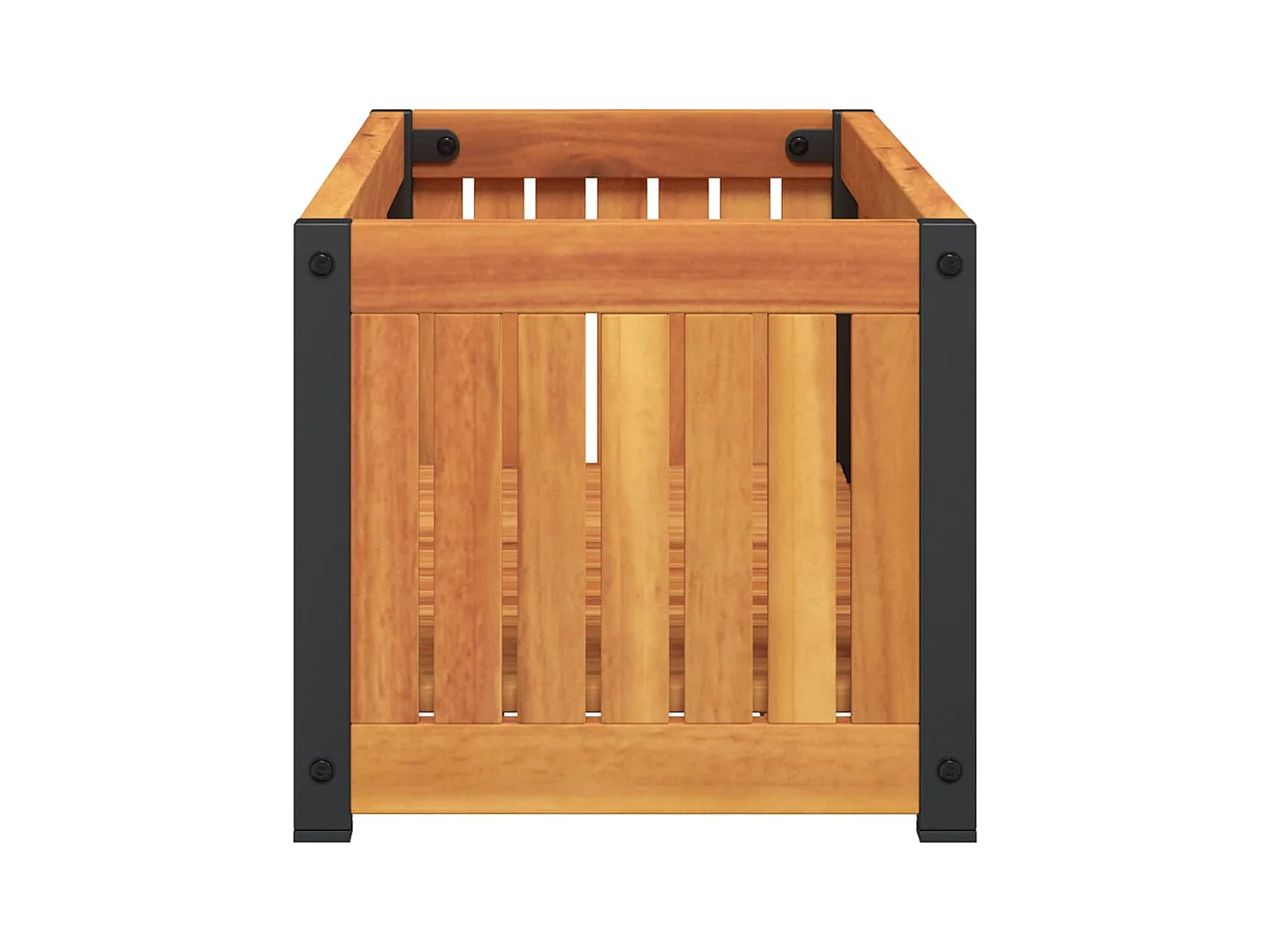 Jardinière 80x30x27,5 cm bois massif d'acacia et acier