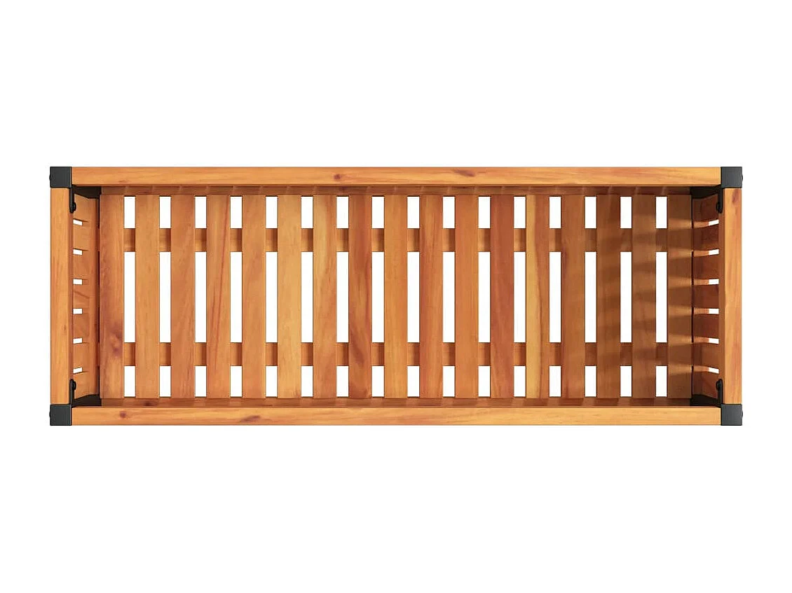 Jardinière 80x30x27,5 cm bois massif d'acacia et acier