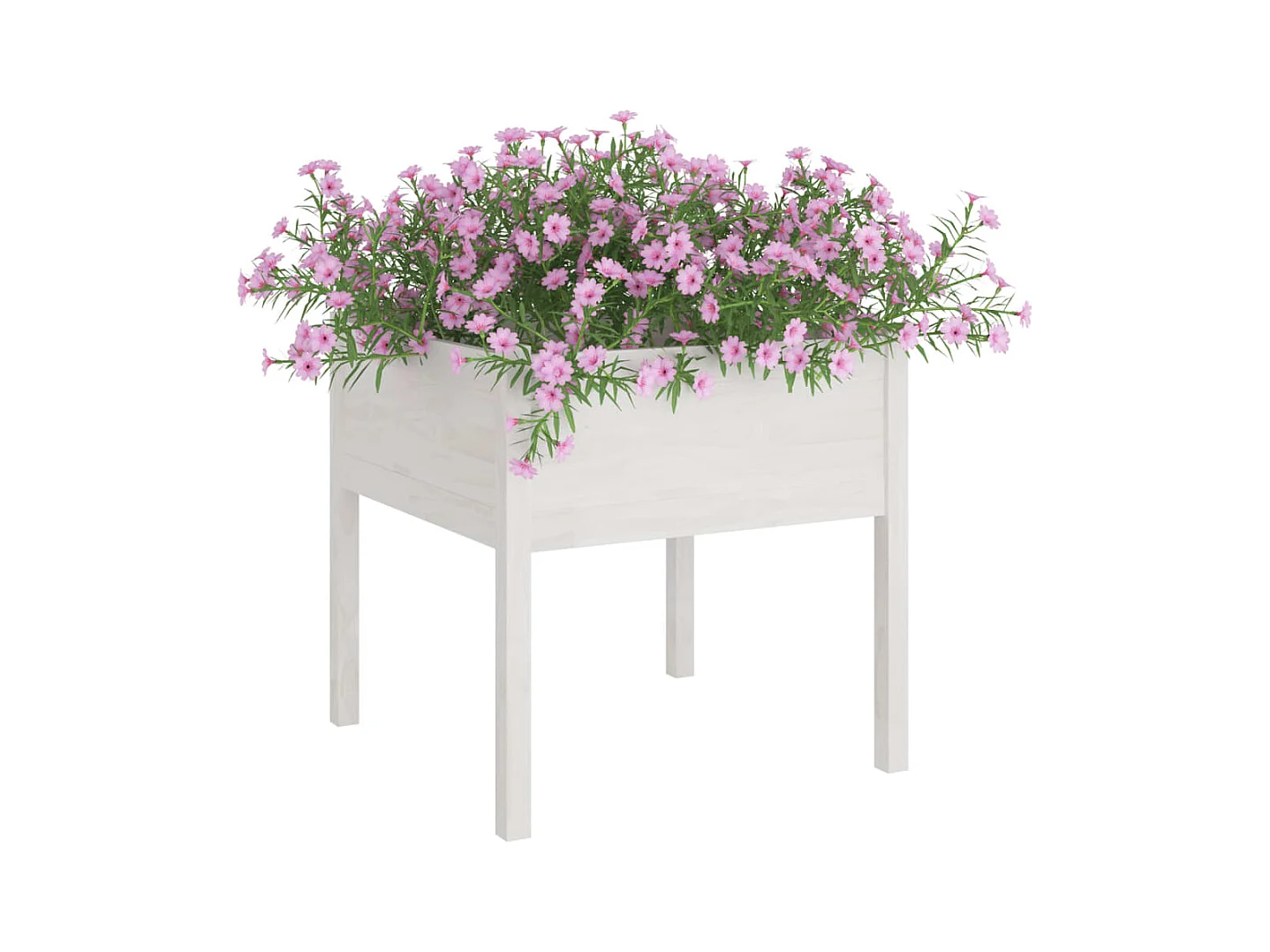 Jardinières 2 pcs Blanc 70x70x70 cm Bois de pin massif