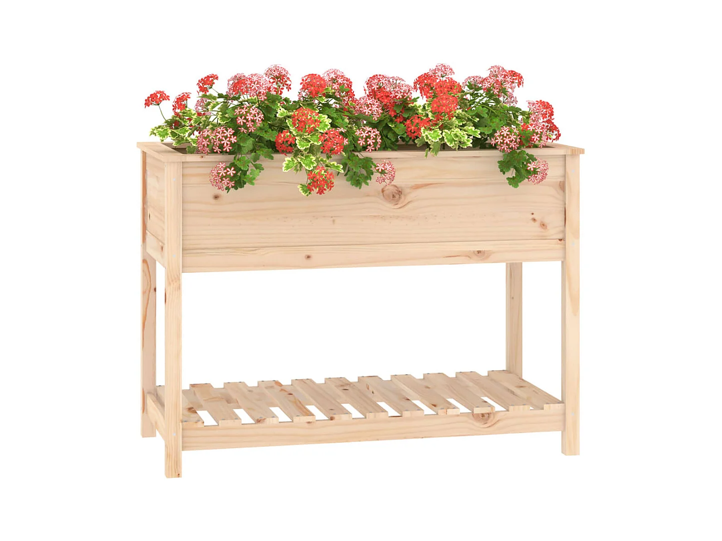 Jardinière avec étagère 111,5x54x81 cm Bois massif de pin