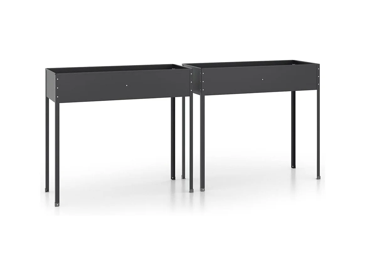 Plantenbakken 2 stuks Antraciet Gegalvaniseerd staal