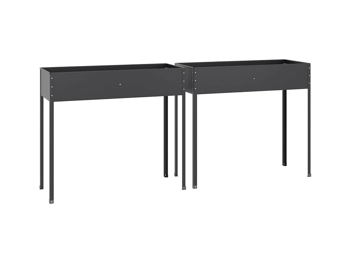 Plantenbakken 2 stuks Antraciet Gegalvaniseerd staal