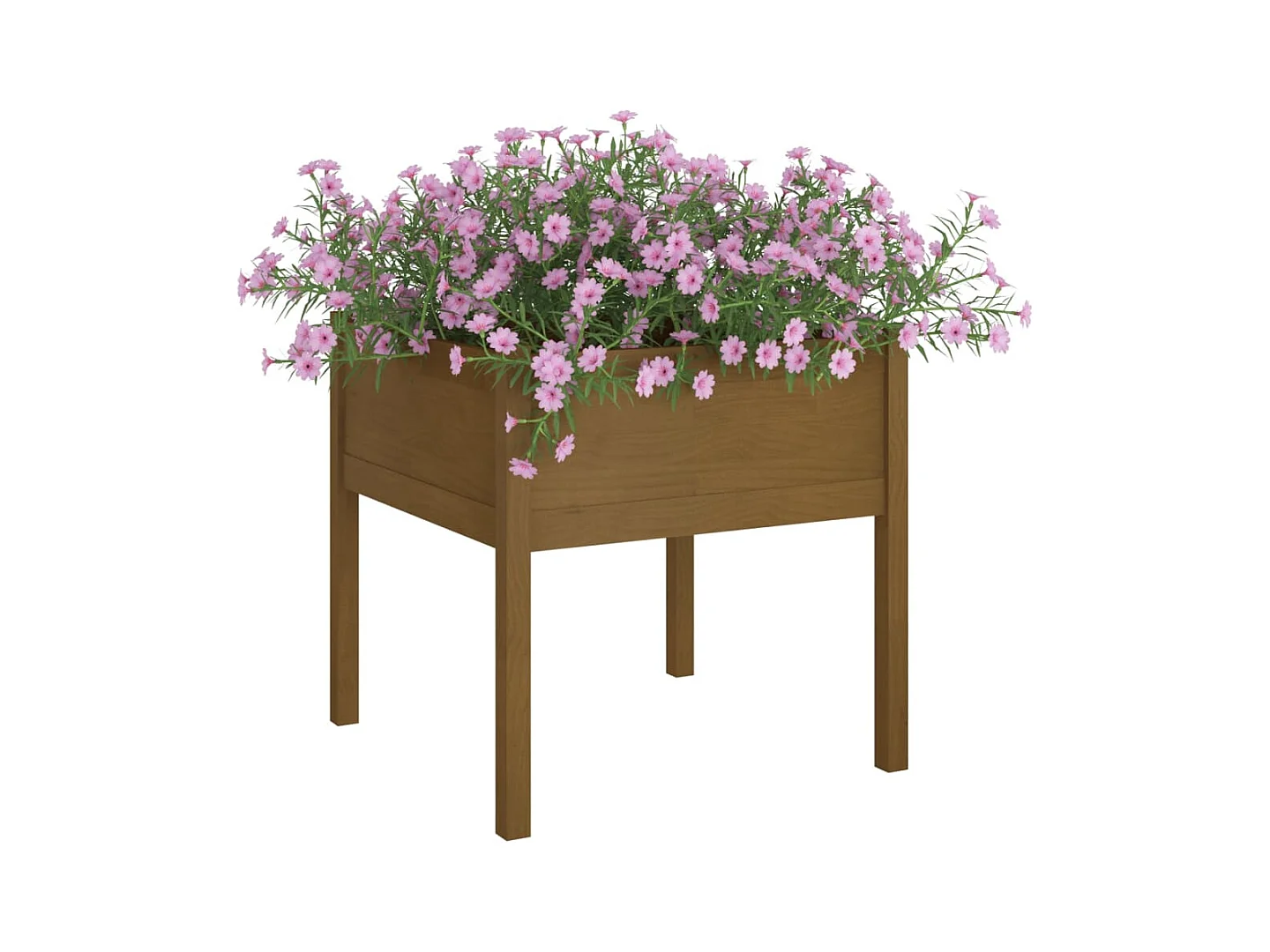 Plantenbakken 2 stuks Honingbruin 70x70x70 cm Massief grenenhout