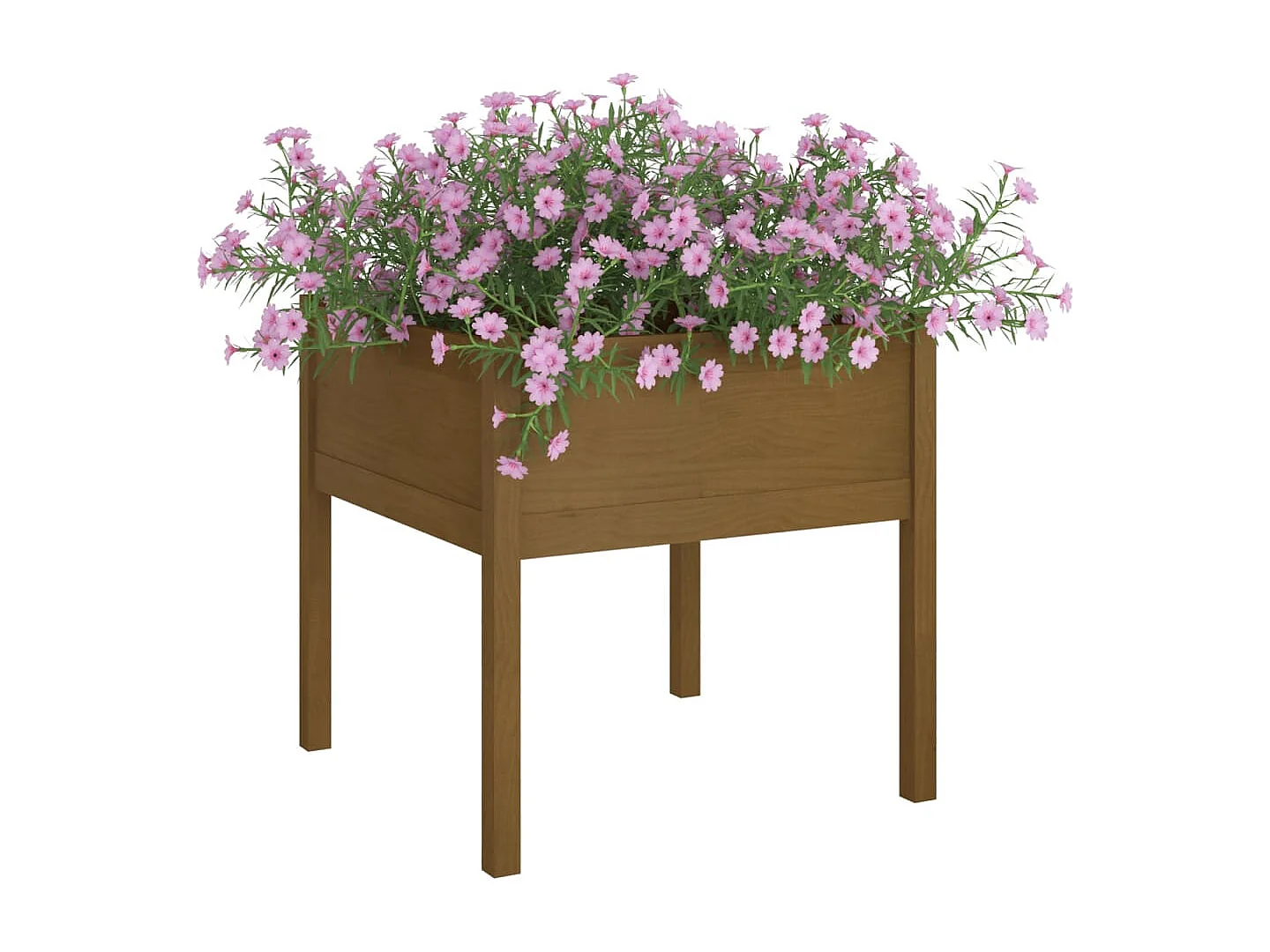 Jardinières 2 pcs Marron miel 70x70x70 cm Bois de pin massif