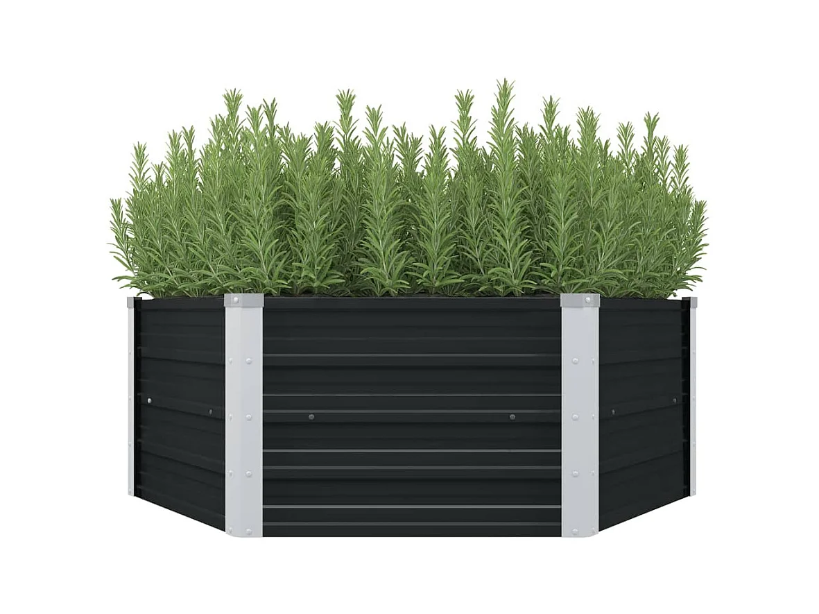 Jardinière surélevée Anthracite 129x129x45 cm Acier galvanisé