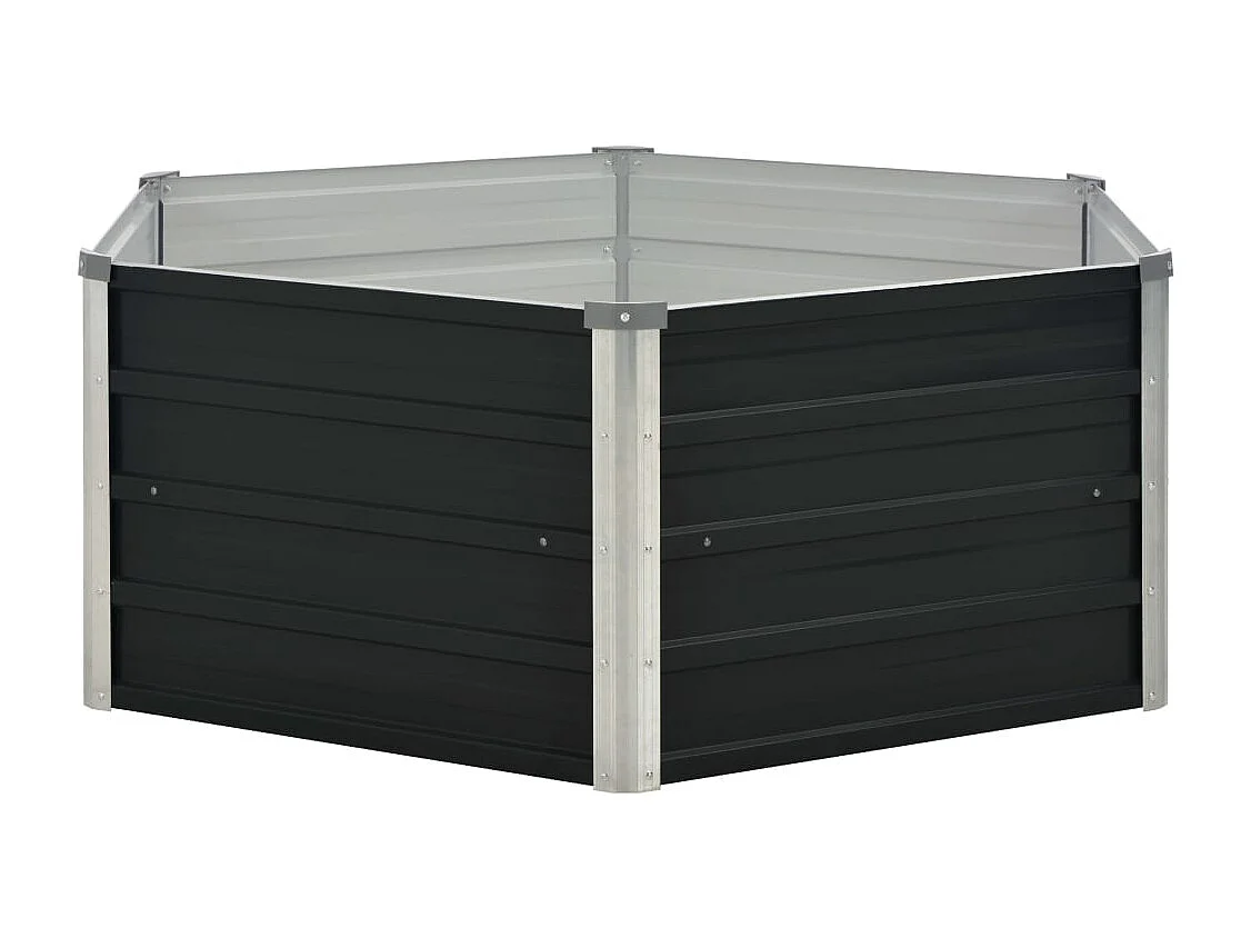 Jardinière surélevée Anthracite 129x129x45 cm Acier galvanisé