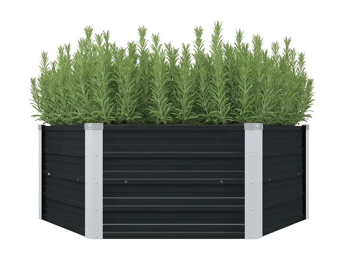 Jardinière surélevée Anthracite 129x129x45 cm Acier galvanisé