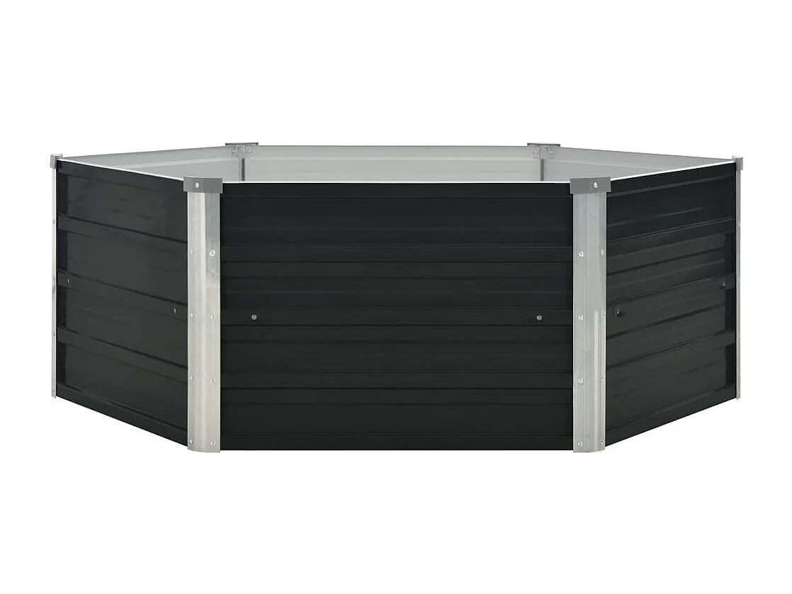 Jardinière surélevée Anthracite 129x129x45 cm Acier galvanisé