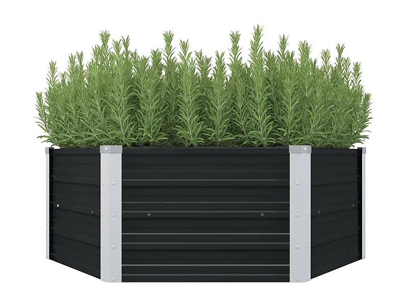 Jardinière surélevée Anthracite 129x129x45 cm Acier galvanisé