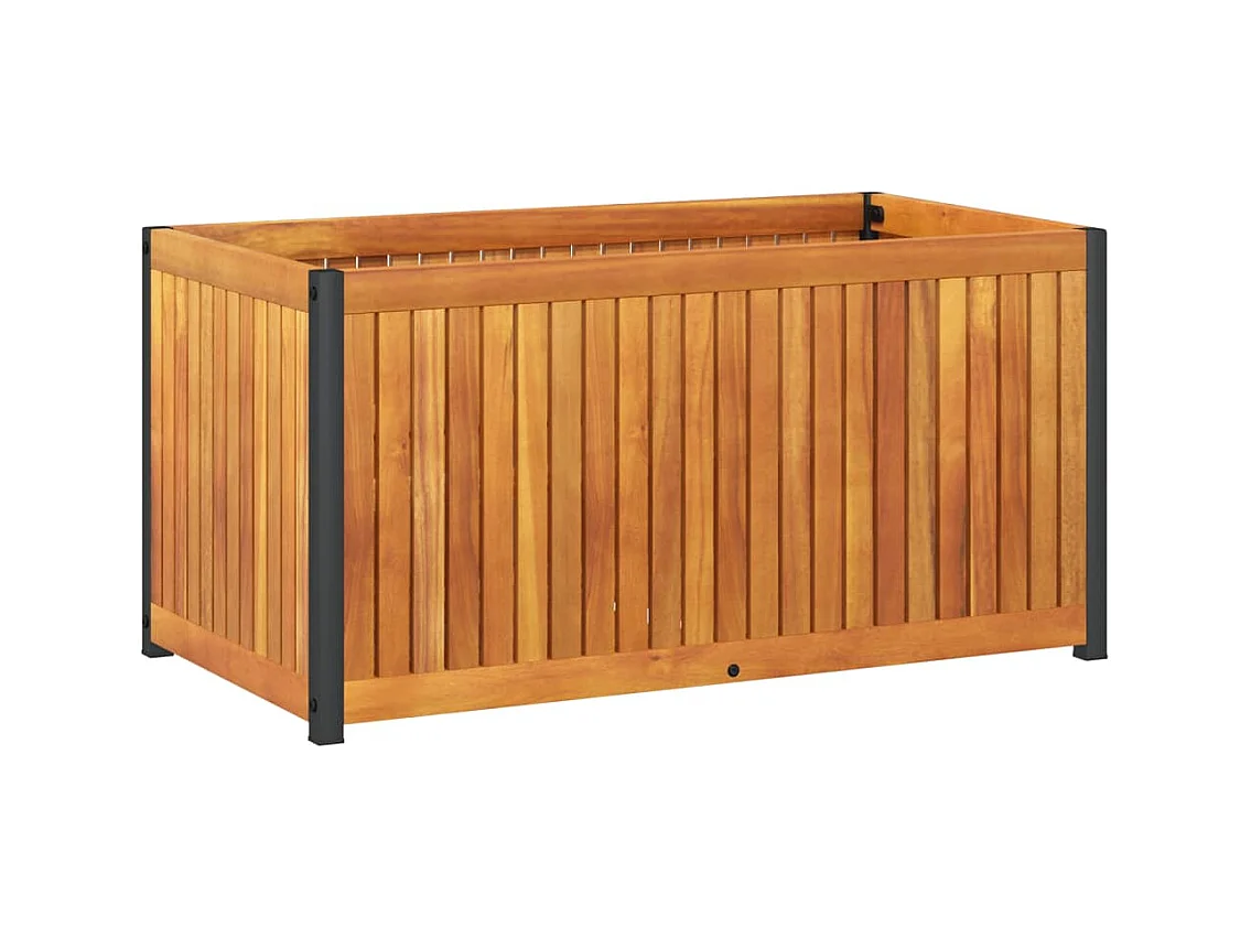 Jardinière 85x45x44 cm bois massif d'acacia et acier