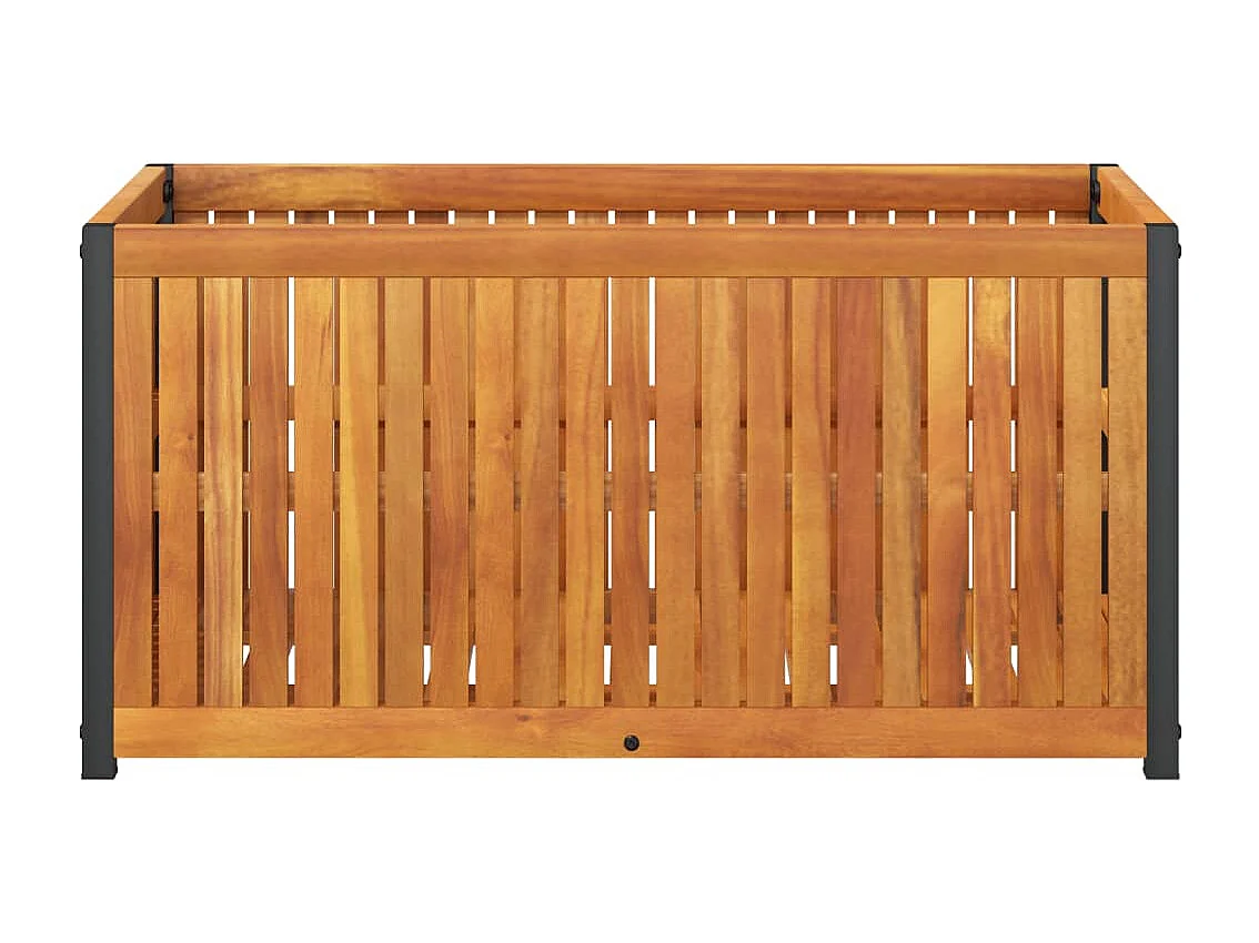 Jardinière 85x45x44 cm bois massif d'acacia et acier