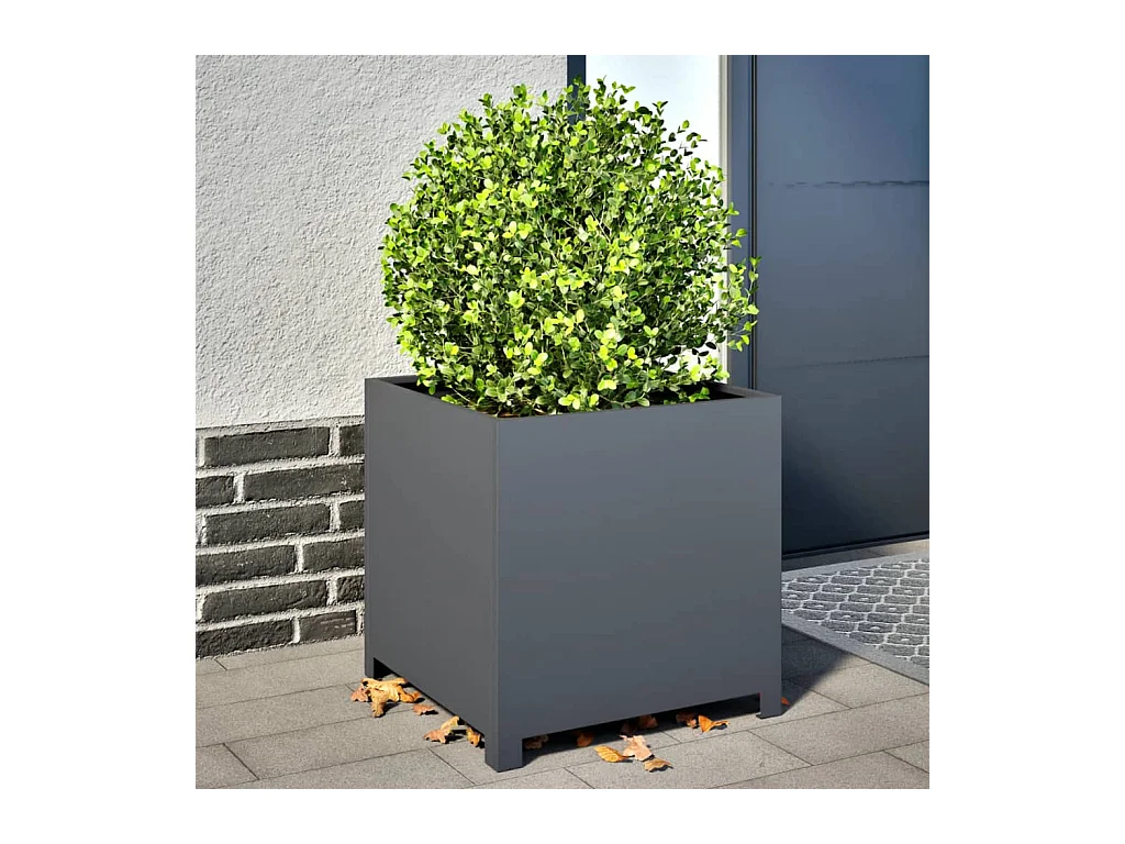 Jardinière anthracite 50x50x50 cm acier