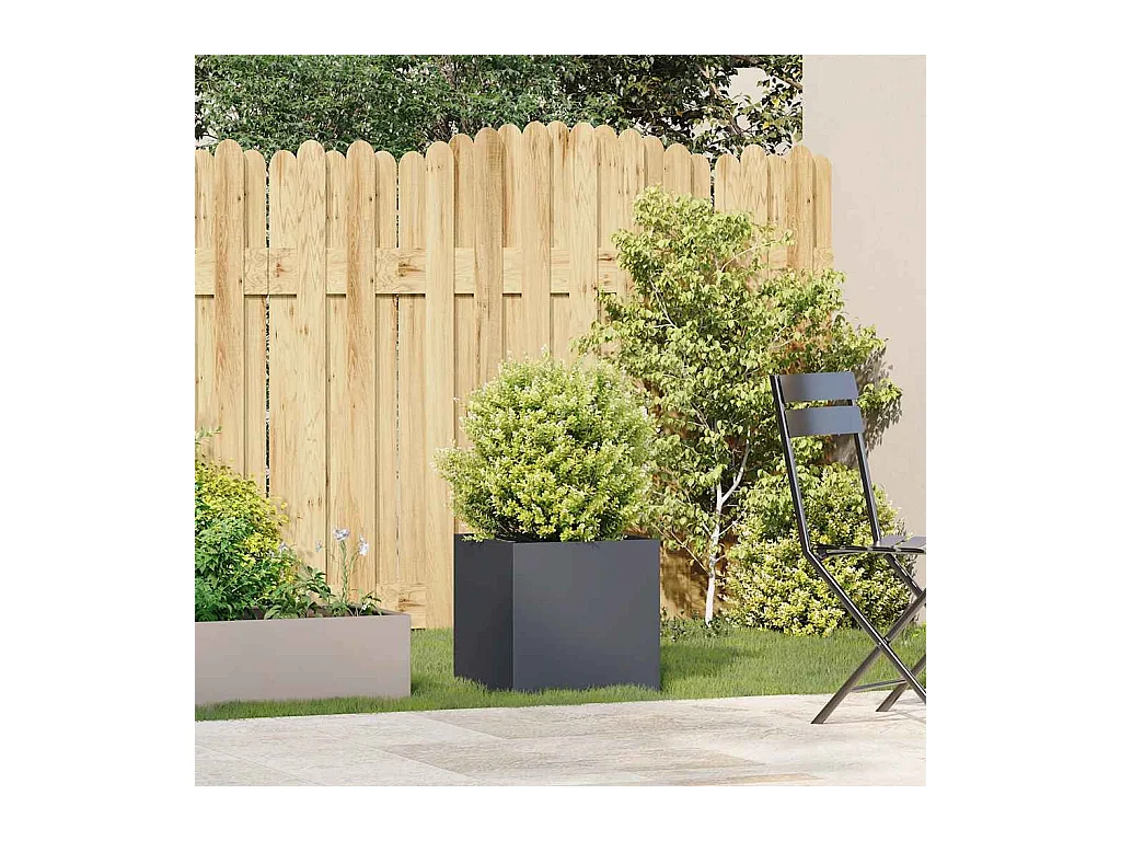 Jardinière anthracite 40x40x40 cm acier laminé à froid