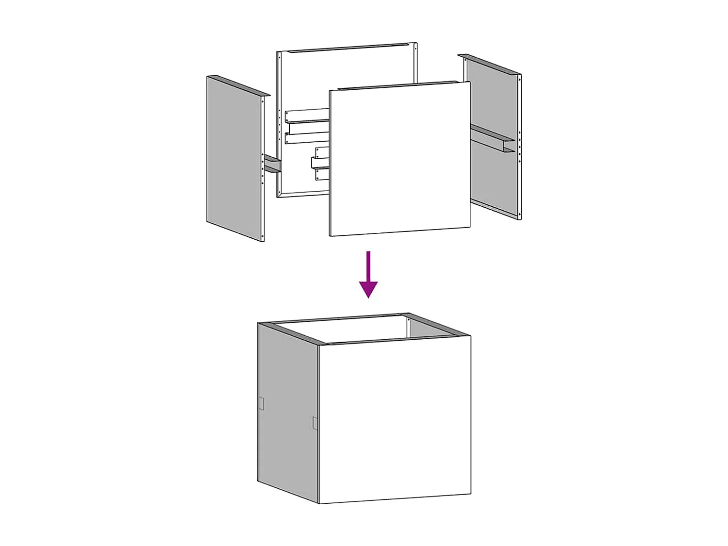 Jardinière anthracite 40x40x40 cm acier laminé à froid