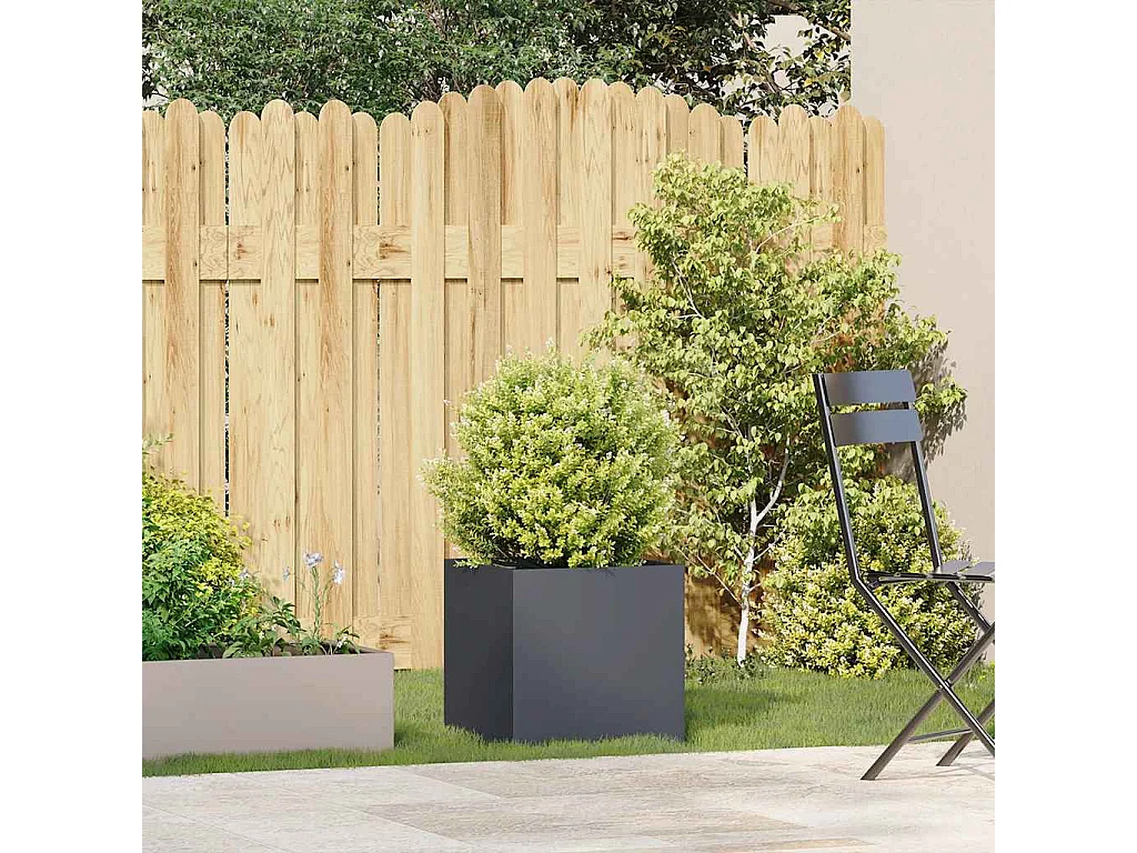 Jardinière anthracite 40x40x40 cm acier laminé à froid