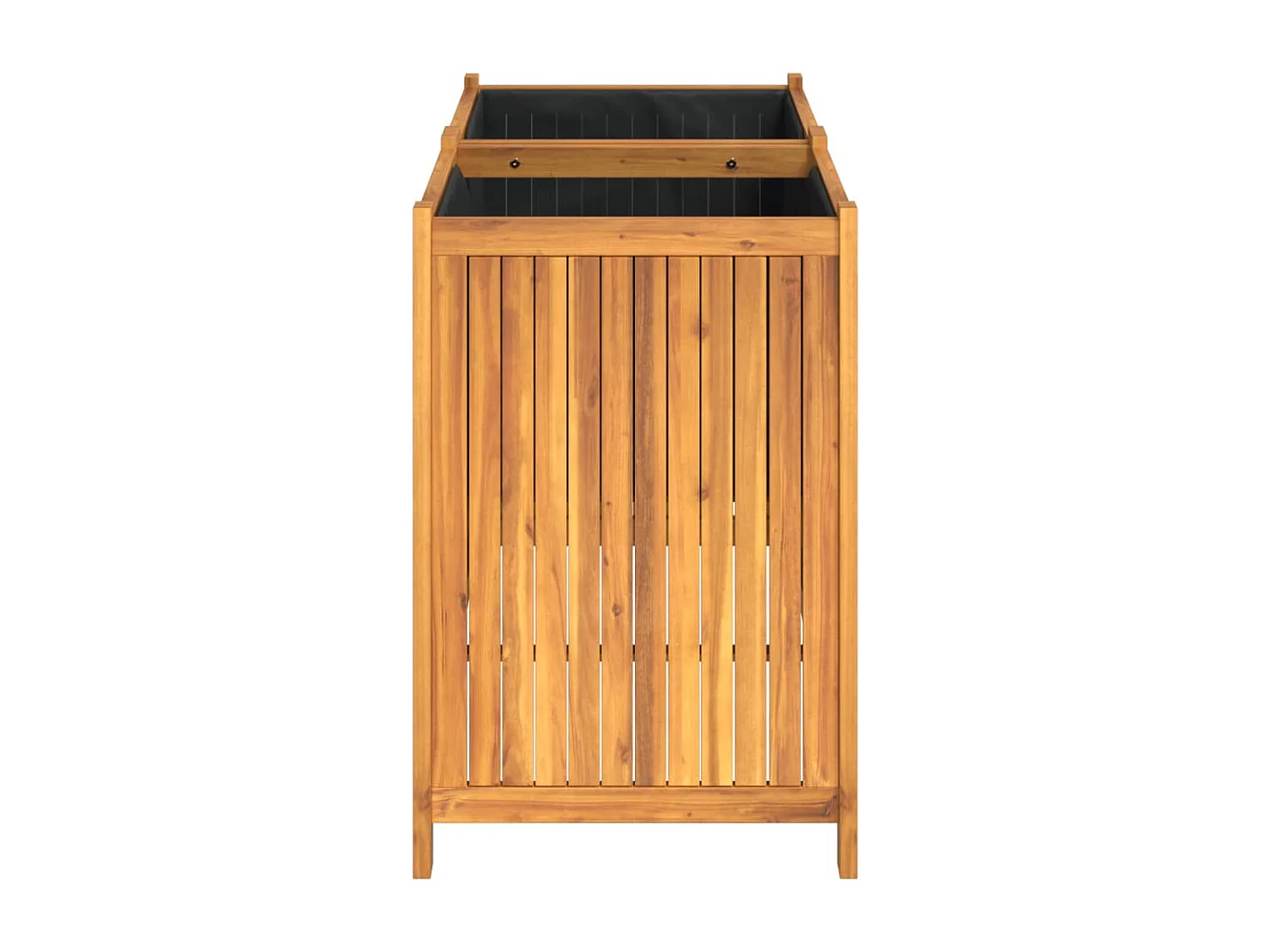 Fioriera con inserto 100x50x75 cm in legno massello di acacia