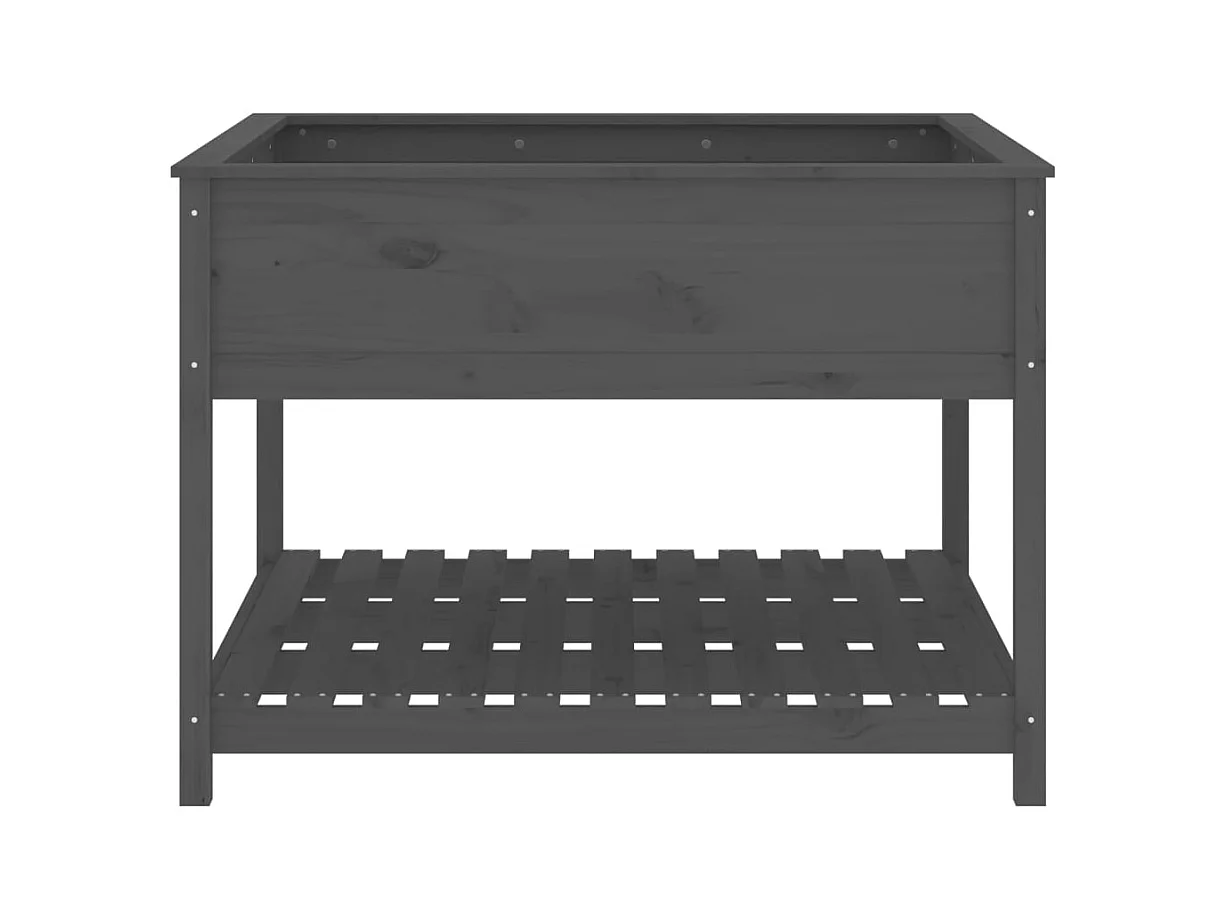 Jardinière et étagère Gris 111,5x111,5x81 cm Bois massif de pin