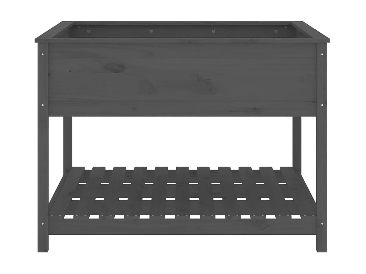 Jardinière et étagère Gris 111,5x111,5x81 cm Bois massif de pin