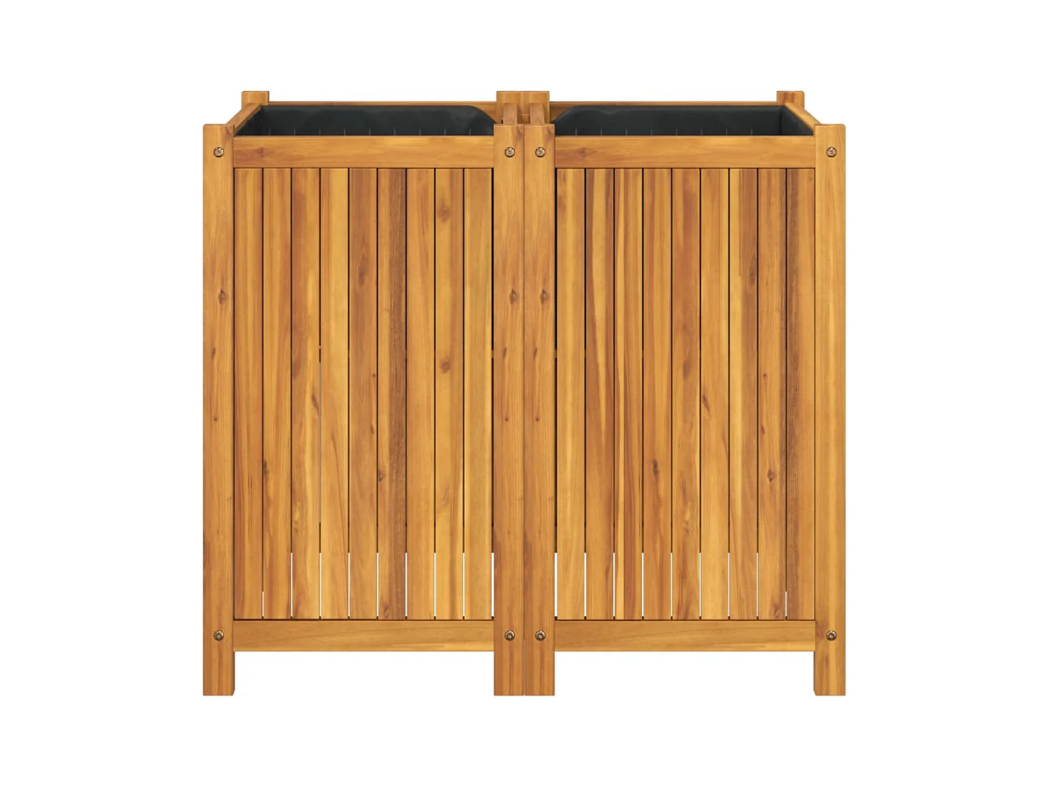 Plantenbak met binnenbak 84x42x75 cm massief acaciahout