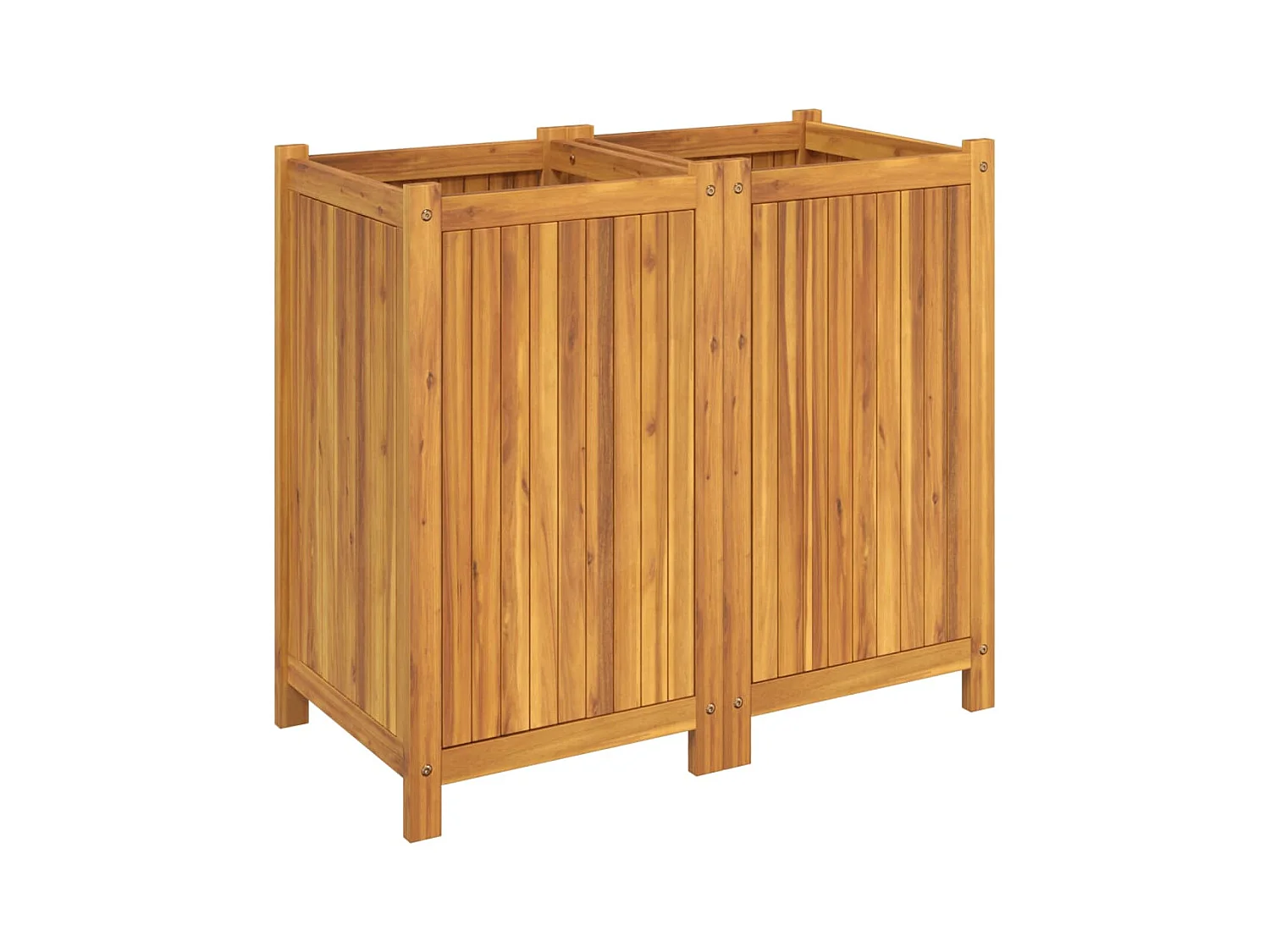 Plantenbak met binnenbak 84x42x75 cm massief acaciahout