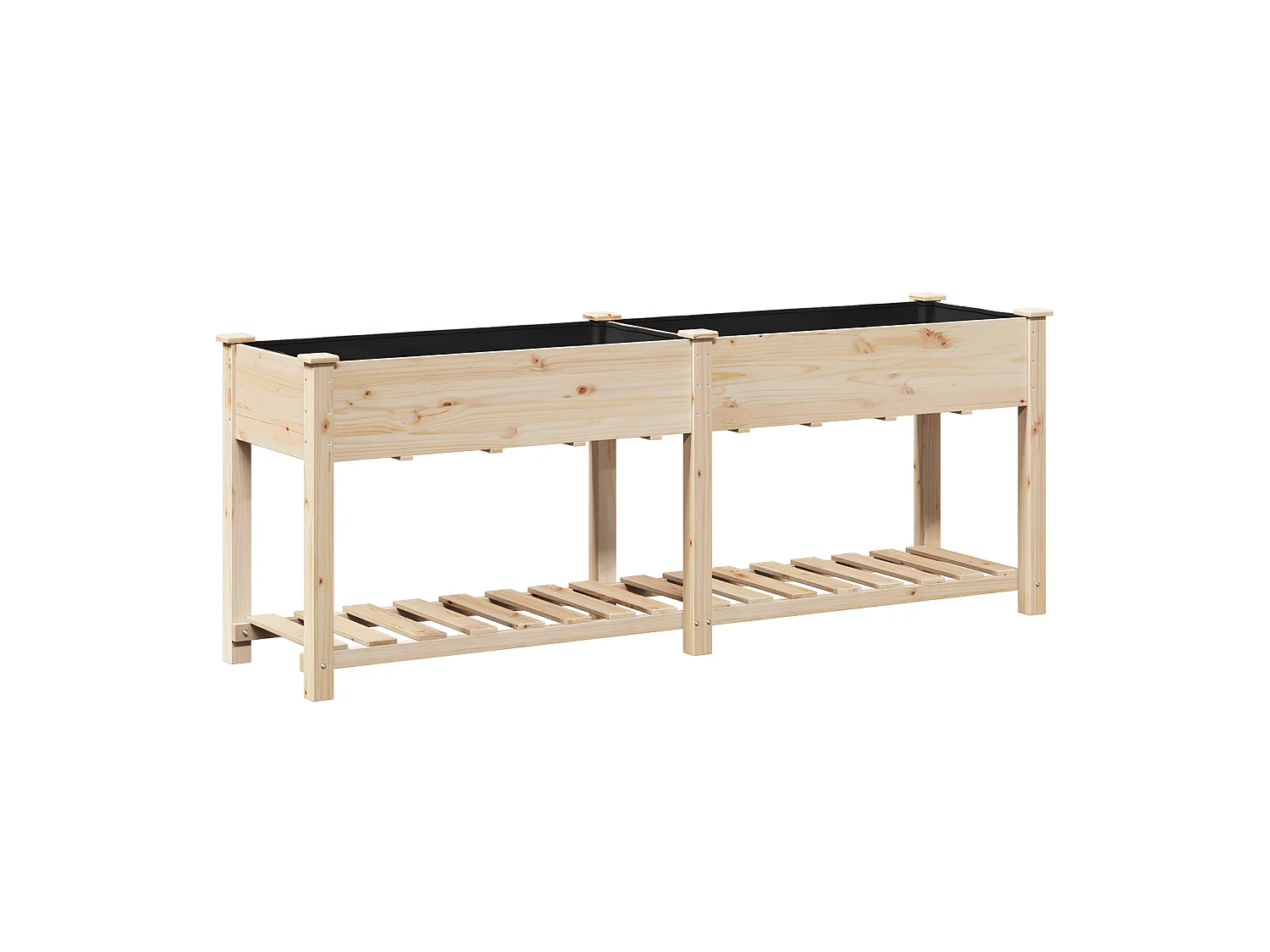 Jardinière avec étagère 203x53x76 cm en bois massif de sapin