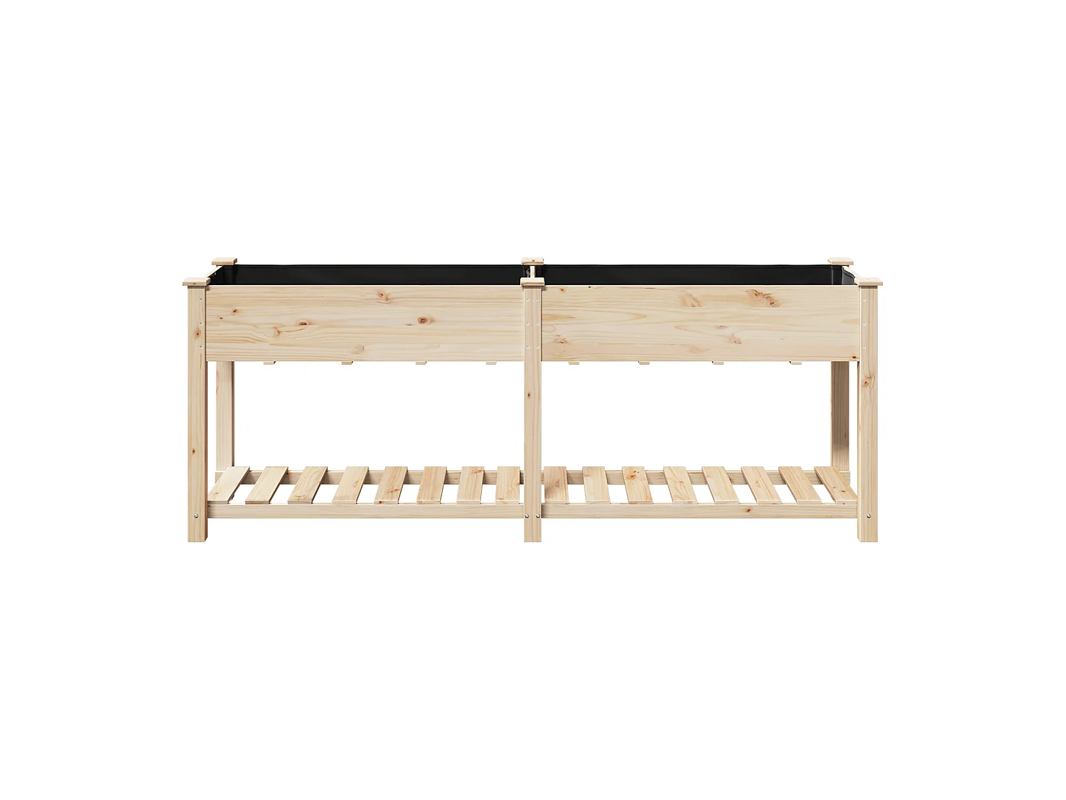 Jardinière avec étagère 203x53x76 cm en bois massif de sapin