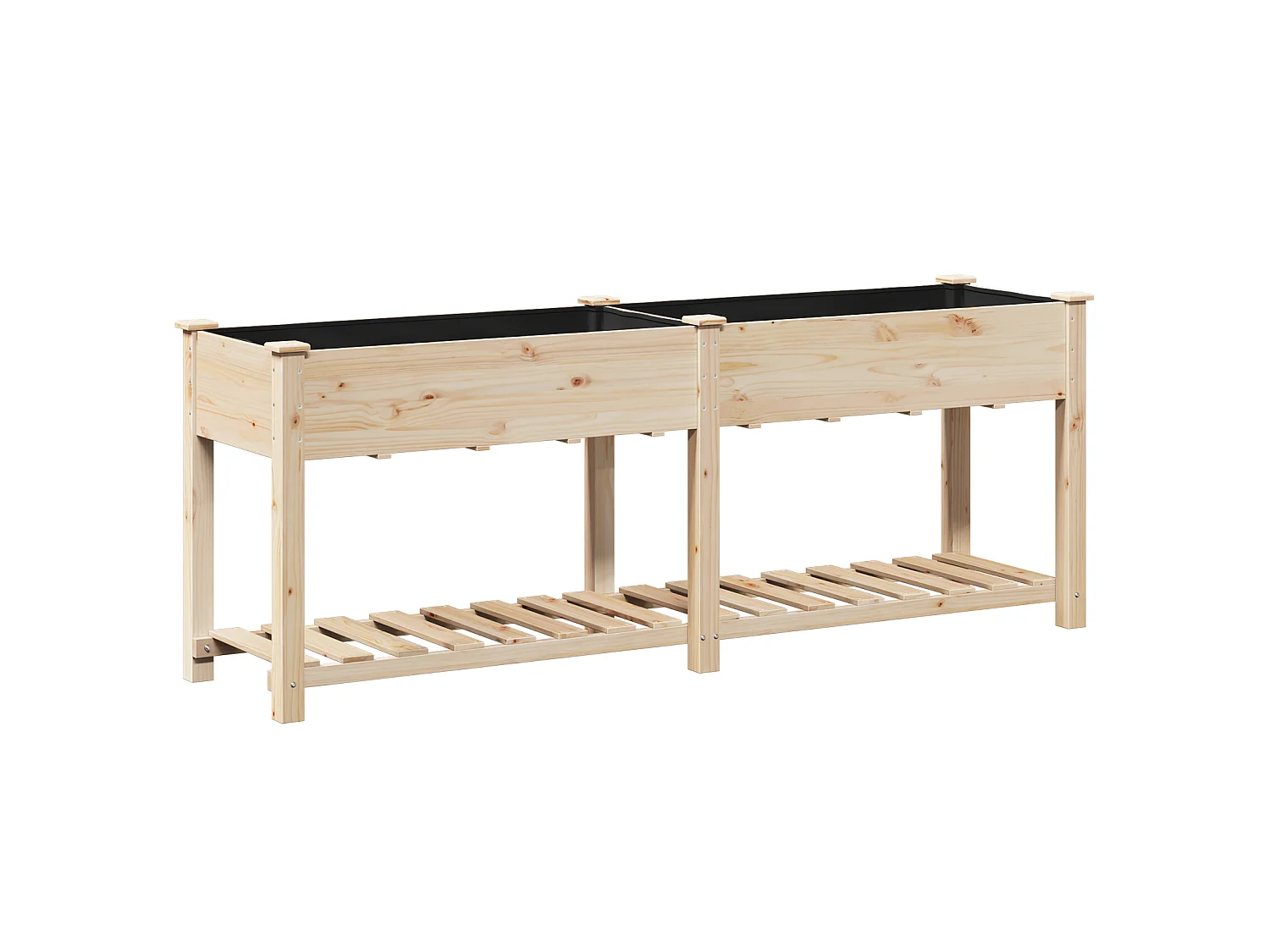 Jardinière avec étagère 203x53x76 cm en bois massif de sapin