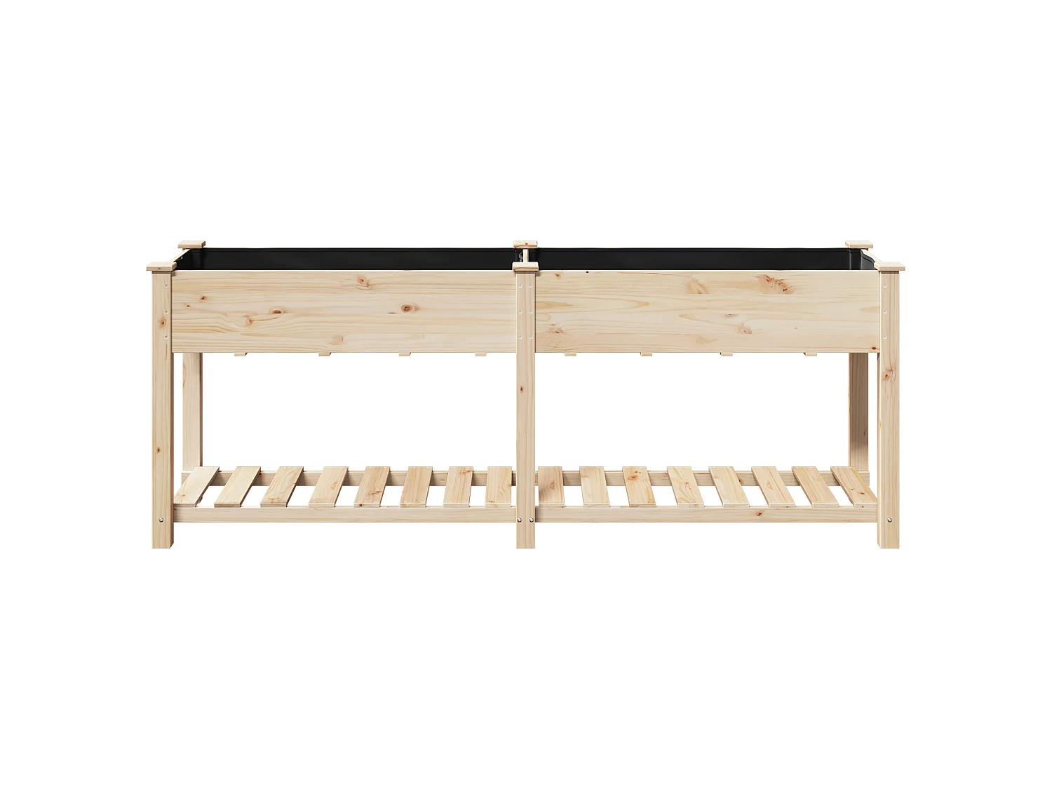 Jardinière avec étagère 203x53x76 cm en bois massif de sapin