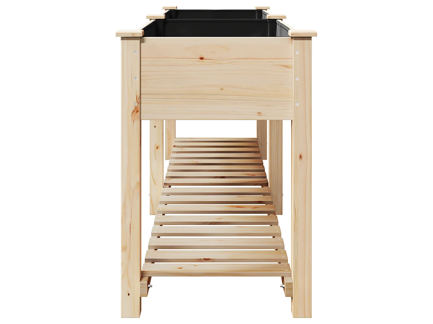 Jardinière avec étagère 203x53x76 cm en bois massif de sapin