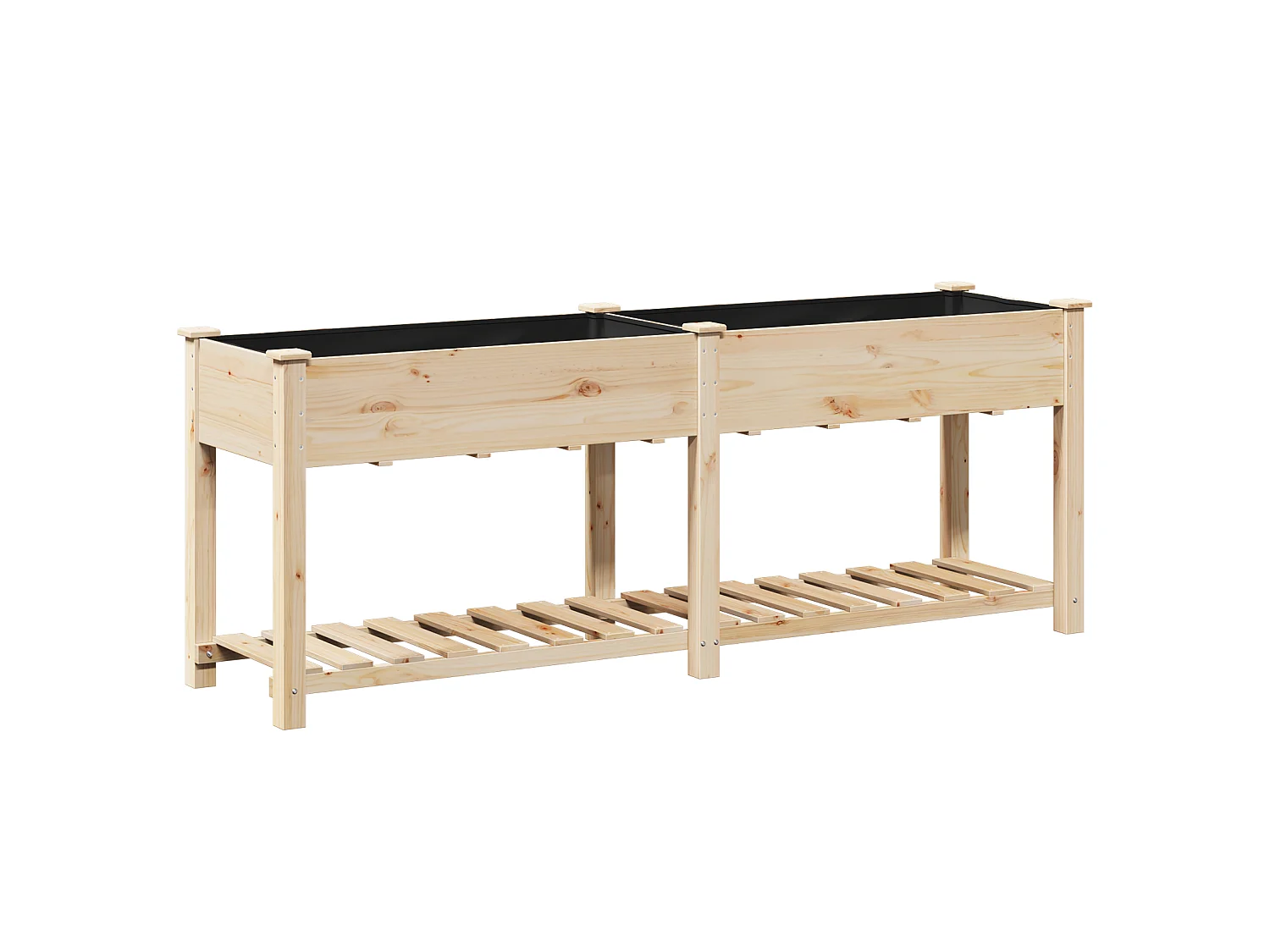 Jardinière avec étagère 203x53x76 cm en bois massif de sapin