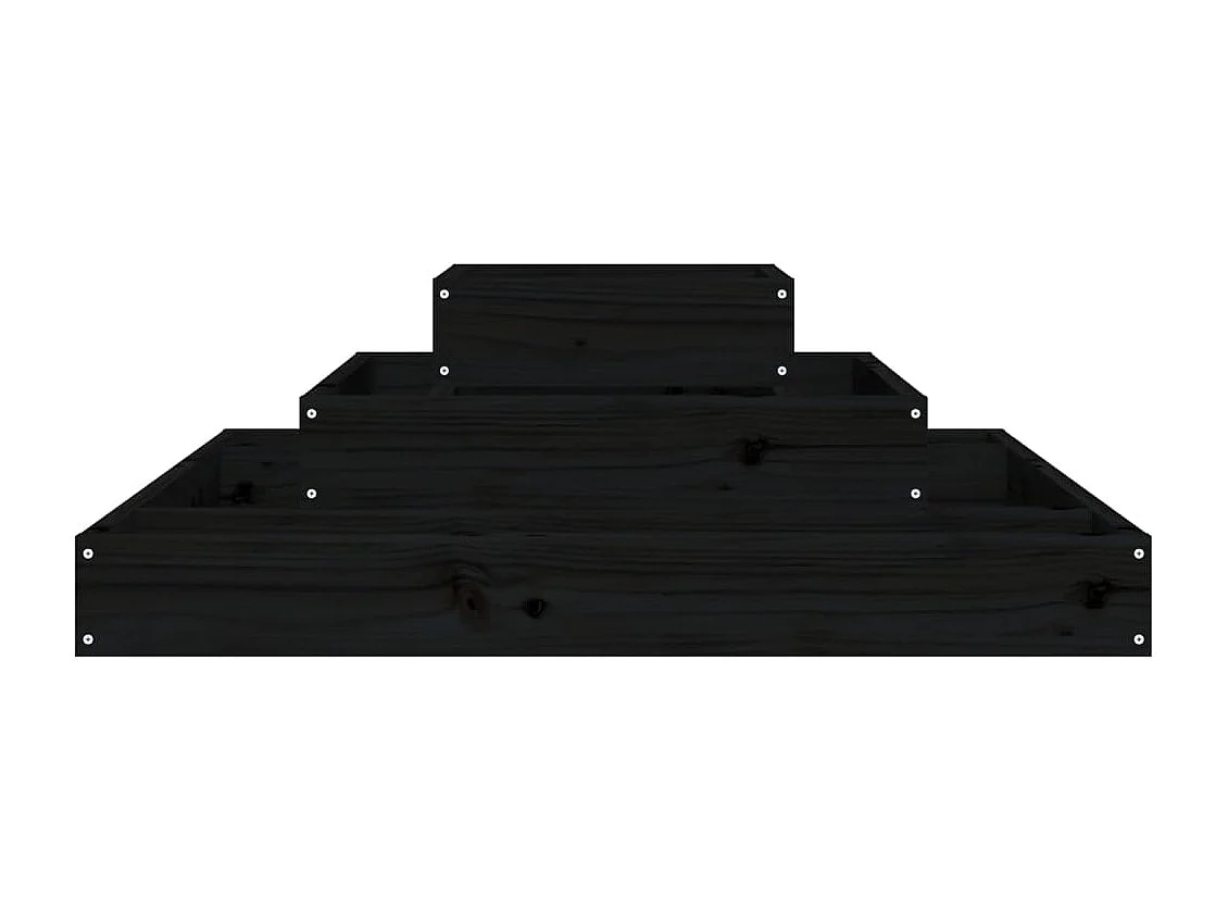 Jardinière Noir 80x80x27 cm Bois massif de pin