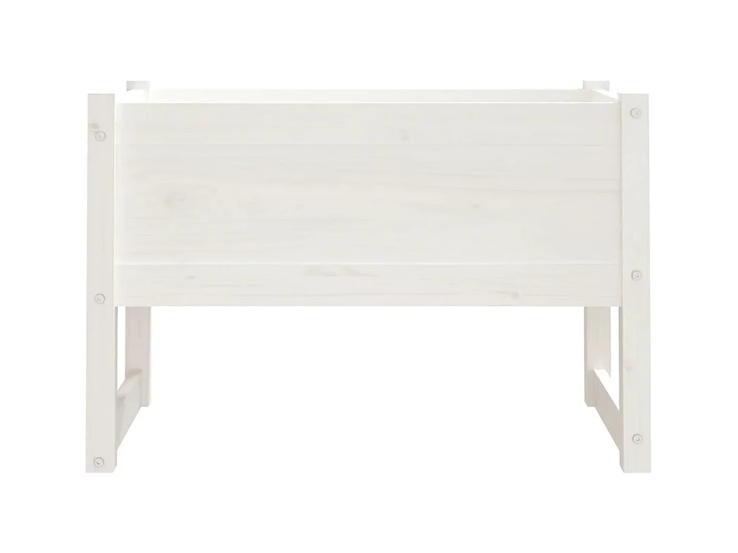 Jardinière Blanc 78x40x52 cm Bois massif de pin
