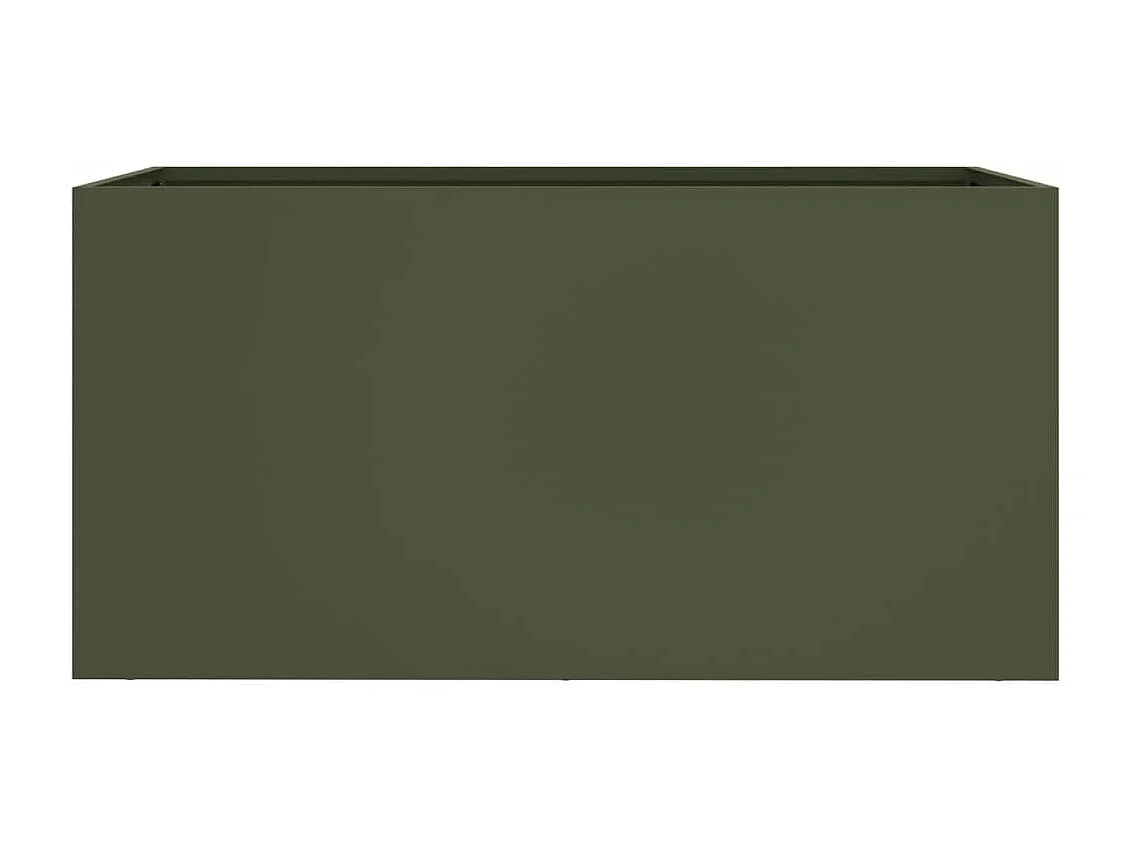 Fioriera verde oliva 62x30x29 cm in acciaio