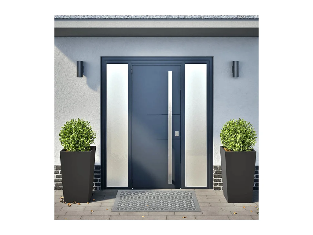 Fioriere 2 pz nere 45x45x75 cm acciaio