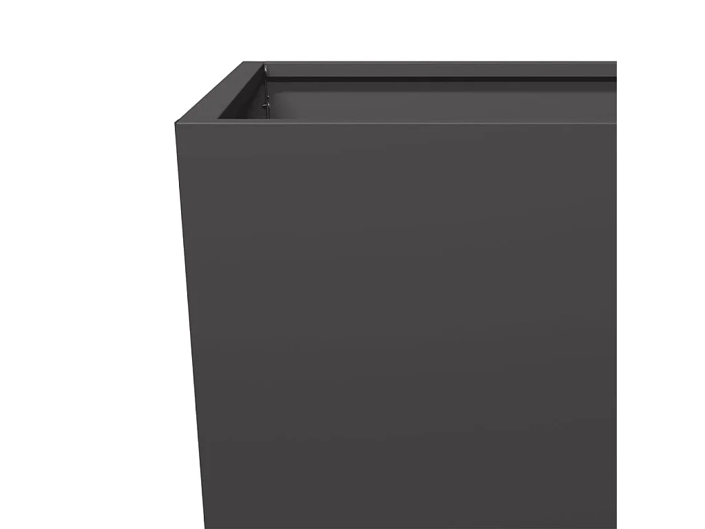 Fioriere 2 pz nere 45x45x75 cm acciaio