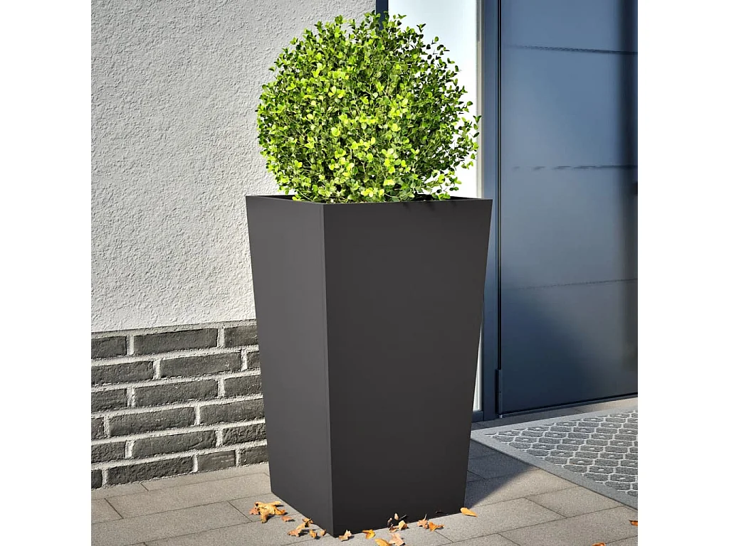 Jardinières 2 pcs noir 45x45x75 cm acier