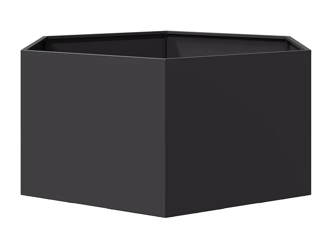 Jardinière noir hexagone 104x90x45 cm acier
