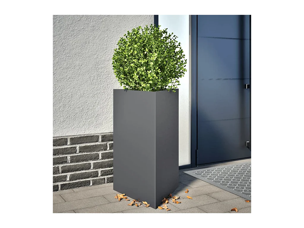 Fioriere 2 pz antracite triangolari 50x43x75 cm acciaio