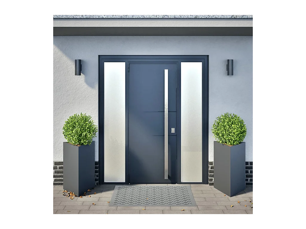 Fioriere 2 pz antracite triangolari 50x43x75 cm acciaio