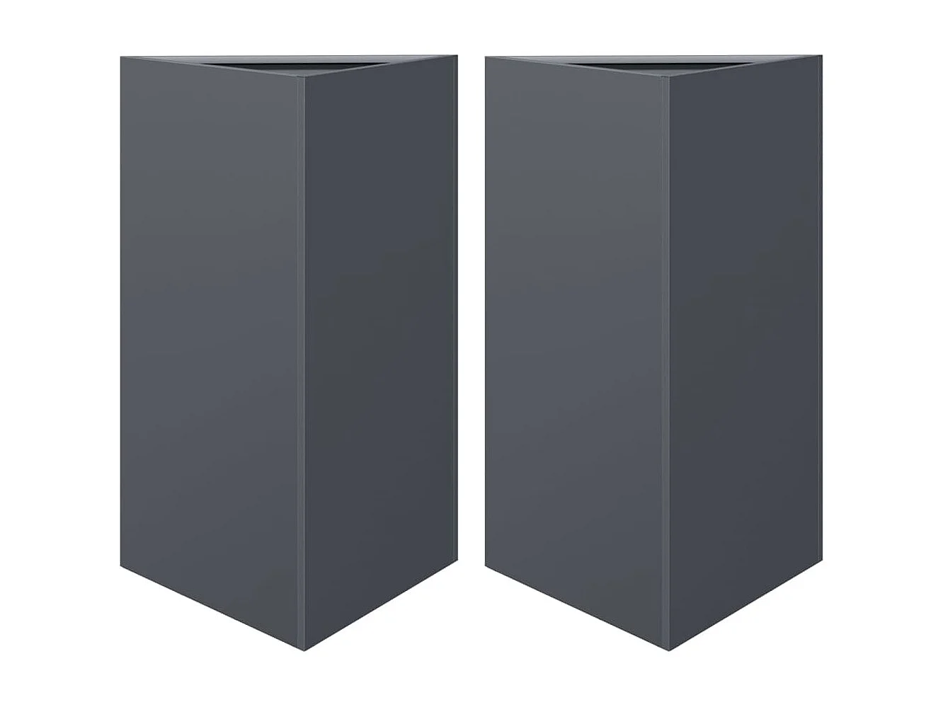 Pflanzkübel 2 Stk. Anthrazit dreieckig 50x43x75 cm Stahl