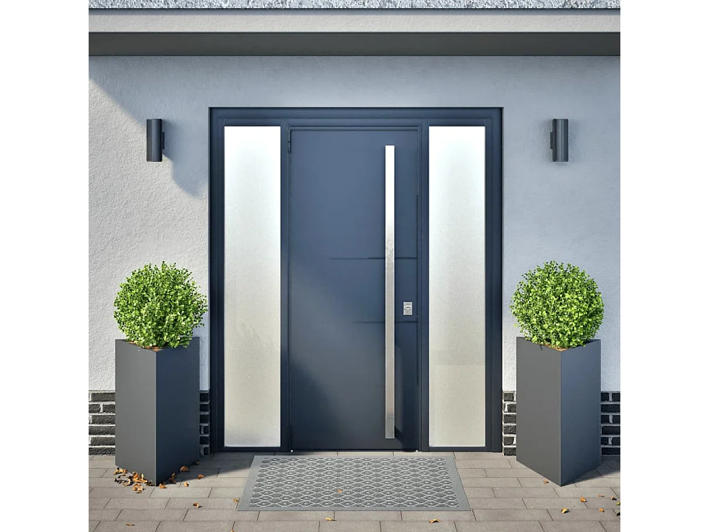 Pflanzkübel 2 Stk. Anthrazit dreieckig 50x43x75 cm Stahl