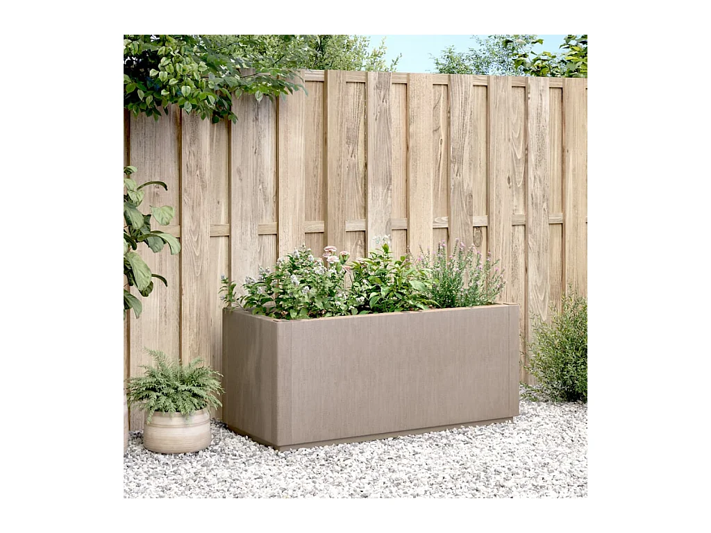 Lichtbruine plantenbak 80x36x35 cm PP