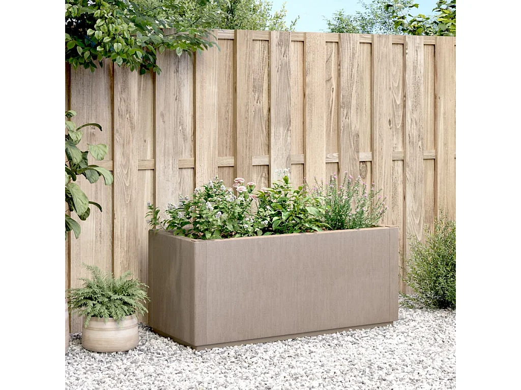 Jardinera marrón claro 80x36x35 cm PP